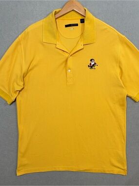 Greg Norman Collection Yellow Polo with Disney Golfing Dwarf